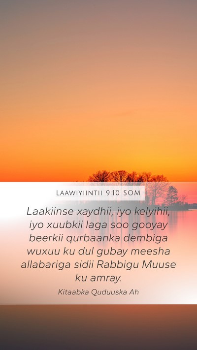 Laawiyiintii 9:10 SOM Mobile Phone Wallpaper - Laakiinse xaydhii, iyo kelyihii, iyo xuubkii laga - Mobile Bible Verse Wallpaper