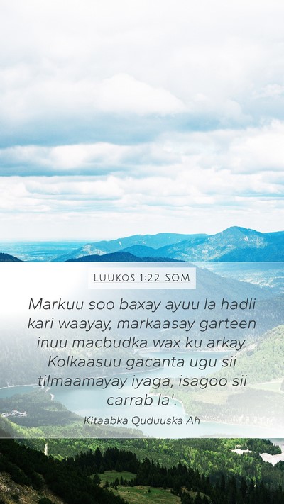 Luukos 1:22 SOM Bible Verse Image