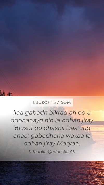 Luukos 1:27 SOM Bible Verse Image