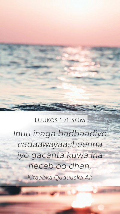 Luukos 1:71 SOM Bible Verse Image