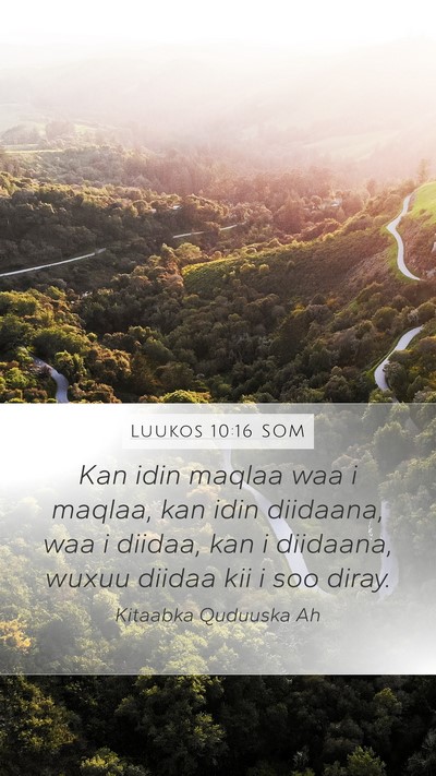 Luukos 10:16 SOM Bible Verse Image