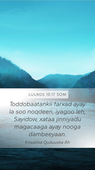 Luukos 10:17 SOM Bible Verse Image