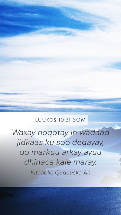 Luukos 10:31 SOM Bible Verse Image