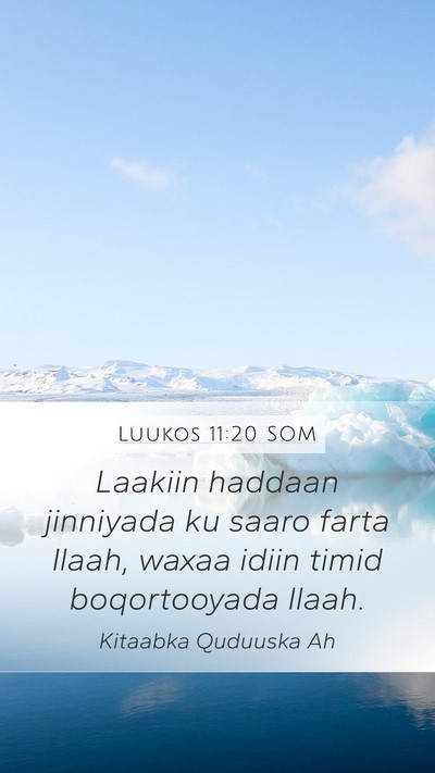 Luukos 11:20 SOM Bible Verse Image