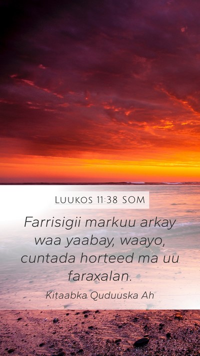 Luukos 11:38 SOM Bible Verse Image
