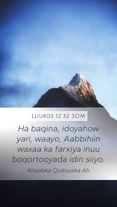 Luukos 12:32 SOM Bible Verse Image