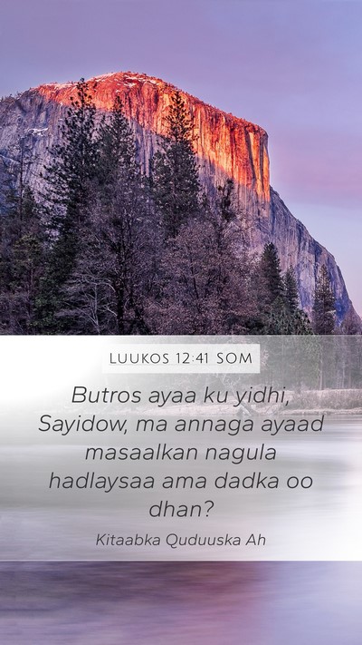 Luukos 12:41 SOM Bible Verse Image
