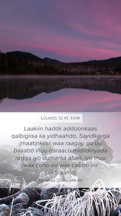 Luukos 12:45 SOM Bible Verse Image