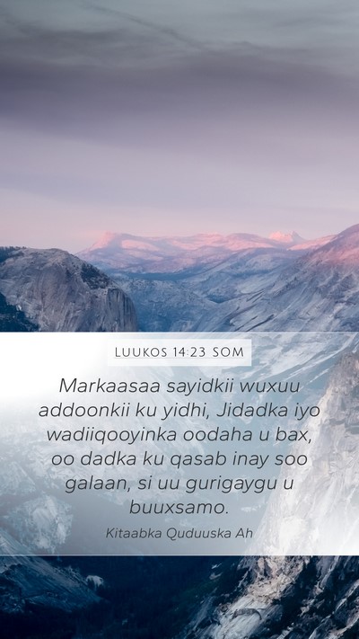 Luukos 14:23 SOM Bible Verse Image
