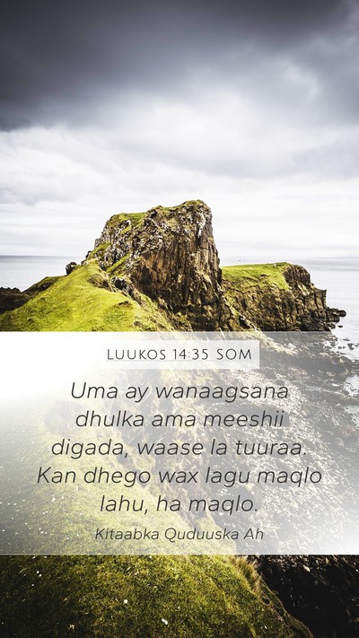 Luukos 14:35 SOM Bible Verse Image
