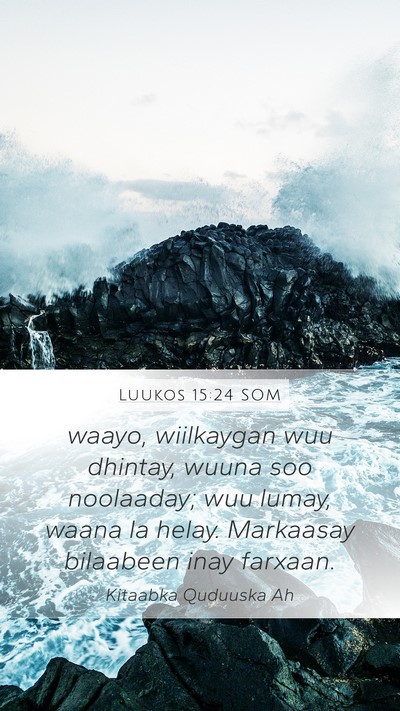 Luukos 15:24 SOM Bible Verse Image