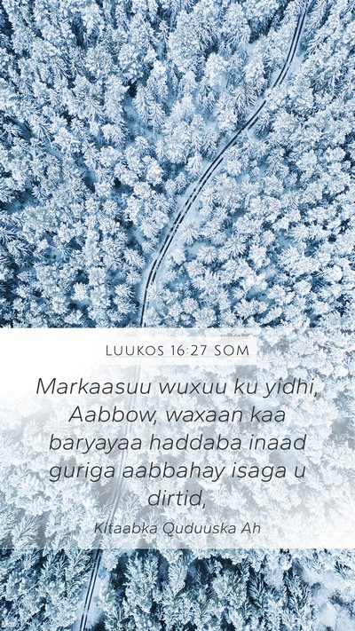 Luukos 16:27 SOM Mobile Phone Wallpaper - Markaasuu wuxuu ku yidhi, Aabbow, waxaan kaa - Mobile Bible Verse Wallpaper