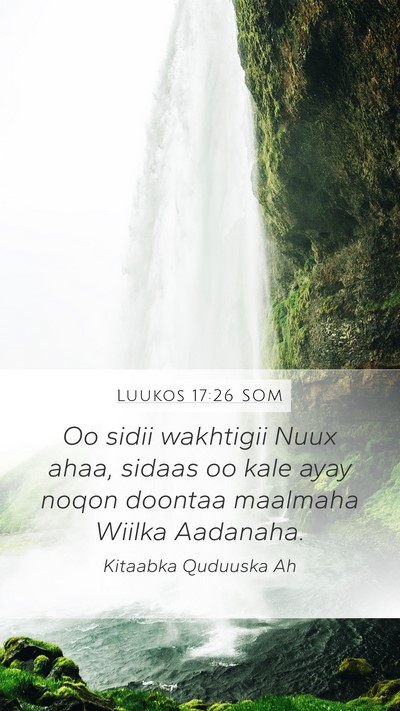Luukos 17:26 SOM Bible Verse Image