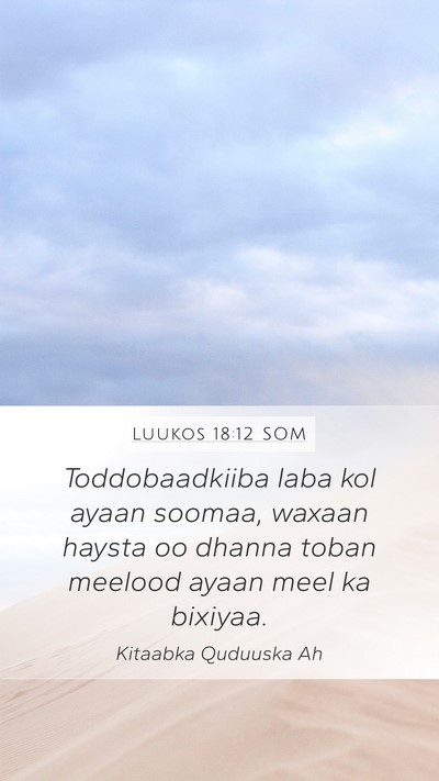 Luukos 18:12 SOM Bible Verse Image