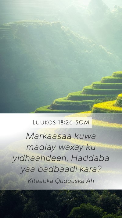 Luukos 18:26 SOM Mobile Phone Wallpaper - Markaasaa kuwa maqlay waxay ku yidhaahdeen, - Mobile Bible Verse Wallpaper