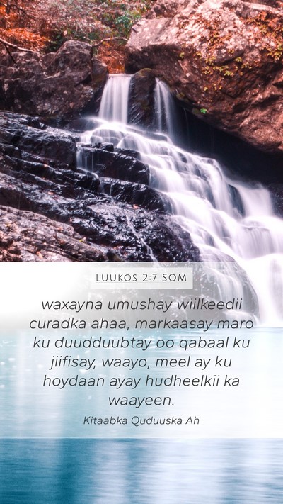 Luukos 2:7 SOM Bible Verse Image