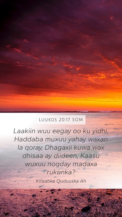 Luukos 20:17 SOM Bible Verse Image