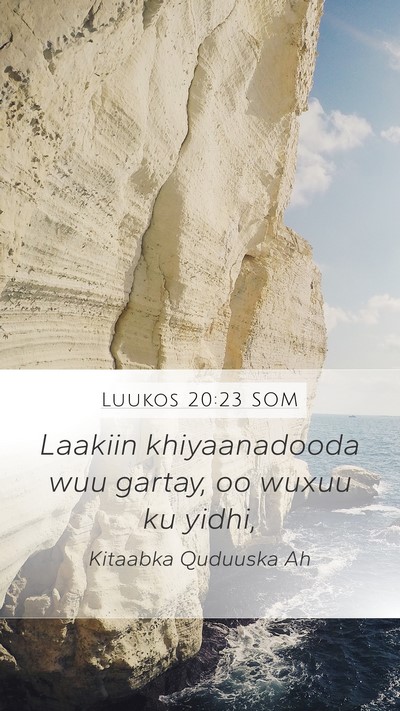 Luukos 20:23 SOM Bible Verse Image