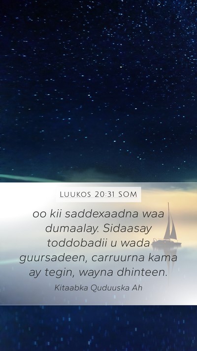 Luukos 20:31 SOM Mobile Phone Wallpaper - oo kii saddexaadna waa dumaalay. Sidaasay - Mobile Bible Verse Wallpaper