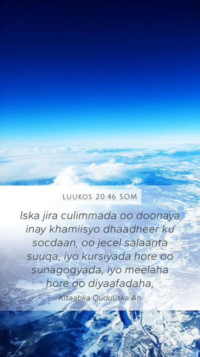 Luukos 20:46 SOM Bible Verse Image