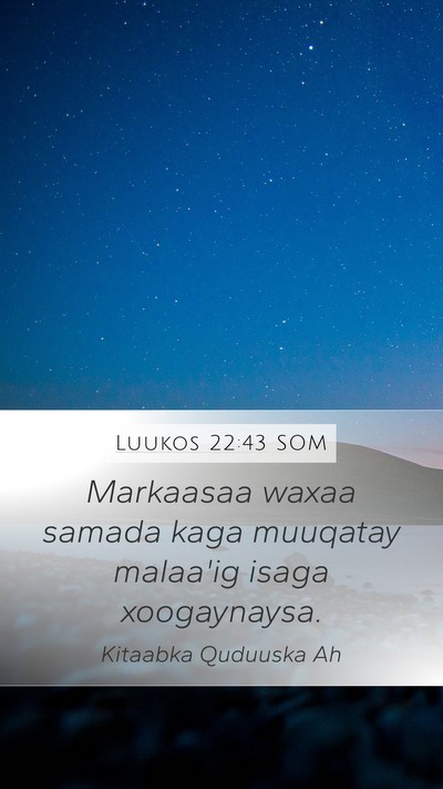 Luukos 22:43 SOM Bible Verse Image