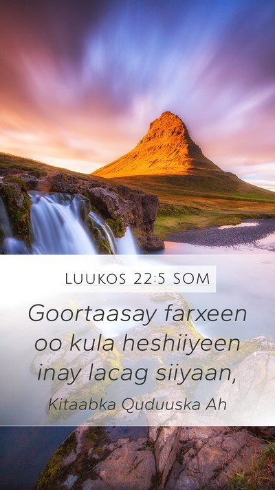 Luukos 22:5 SOM Mobile Phone Wallpaper - Goortaasay farxeen oo kula heshiiyeen inay lacag - Mobile Bible Verse Wallpaper