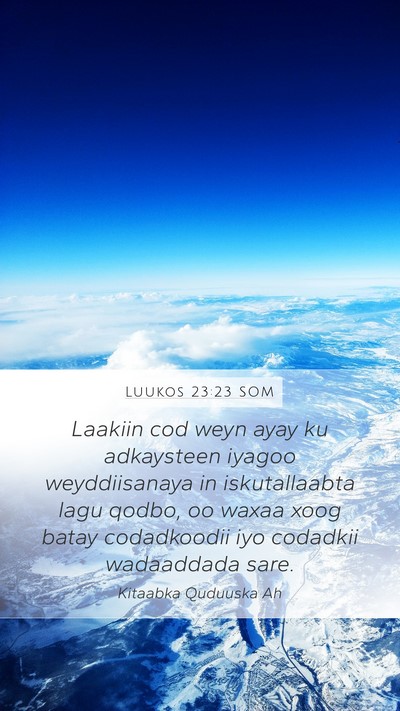 Luukos 23:23 SOM Bible Verse Image