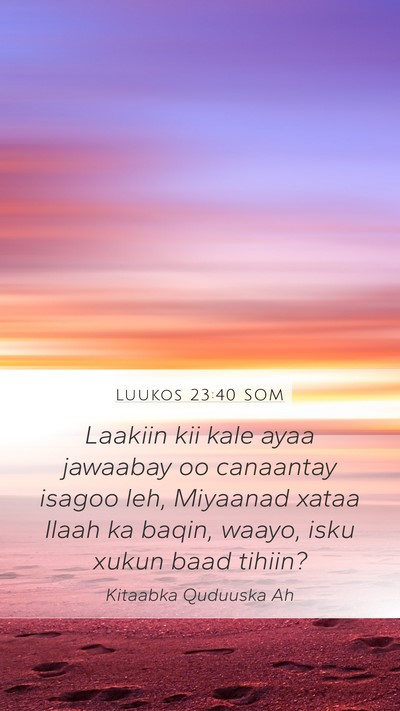 Luukos 23:40 SOM Bible Verse Image