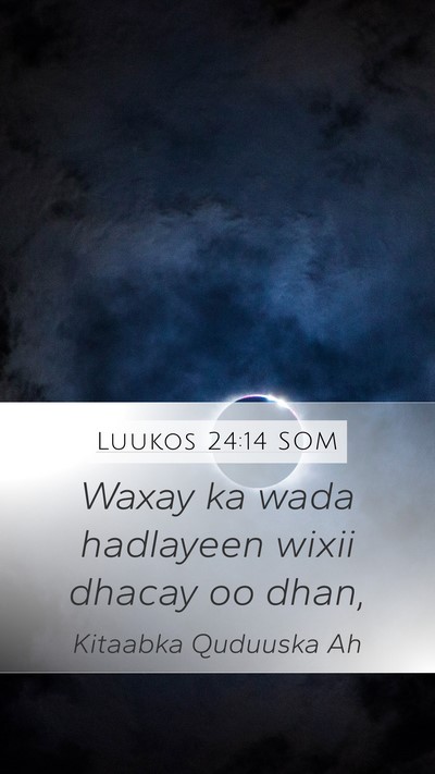 Luukos 24:14 SOM Bible Verse Image