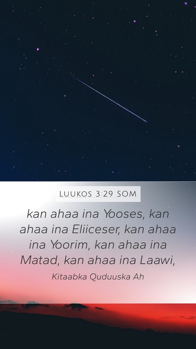Luukos 3:29 SOM Mobile Phone Wallpaper - kan ahaa ina Yooses, kan ahaa ina Eliiceser, kan - Mobile Bible Verse Wallpaper