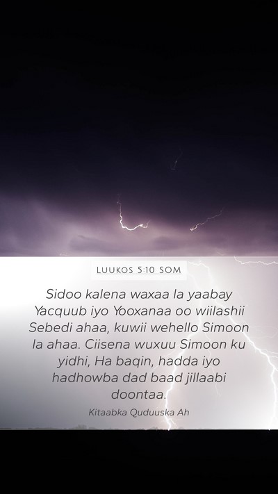 Luukos 5:10 SOM Bible Verse Image