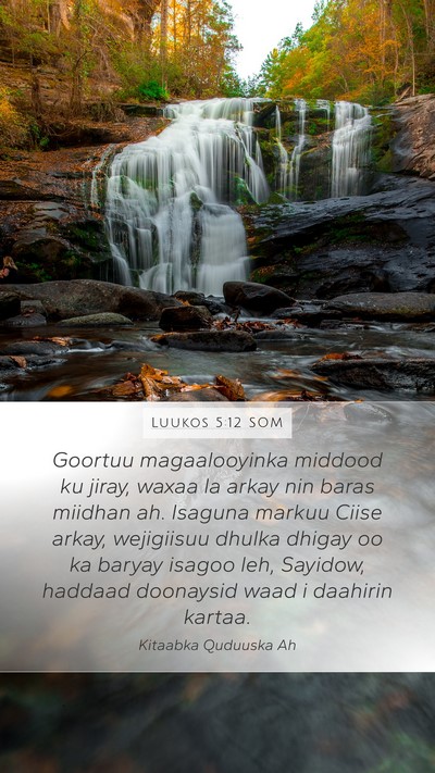 Luukos 5:12 SOM Bible Verse Image