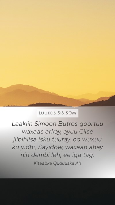 Luukos 5:8 SOM Bible Verse Image