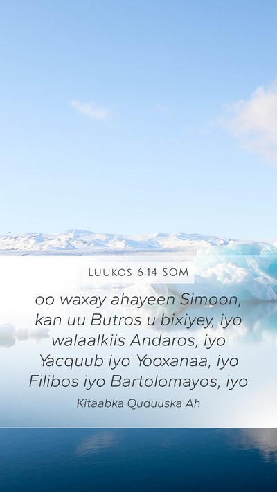 Luukos 6:14 SOM Bible Verse Image