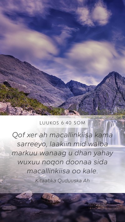 Luukos 6:40 SOM Bible Verse Image