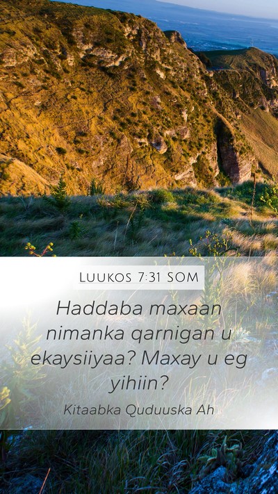 Luukos 7:31 SOM Bible Verse Image