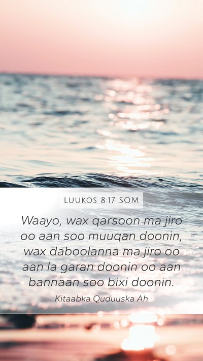 Luukos 8:17 SOM Bible Verse Image