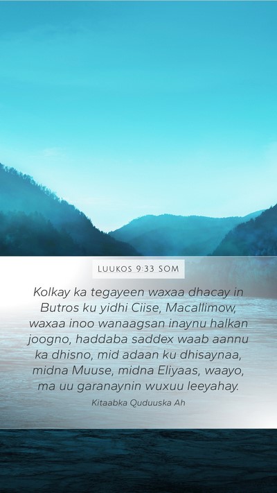 Luukos 9:33 SOM Bible Verse Image