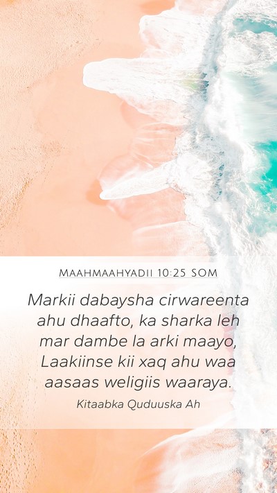 Maahmaahyadii 10:25 SOM Bible Verse Image