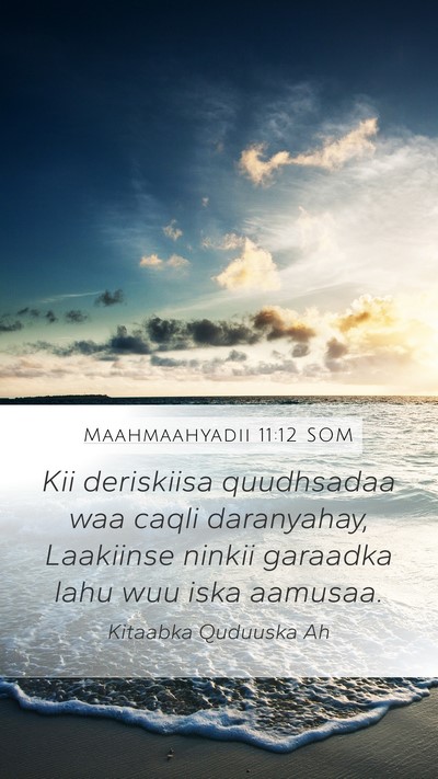 Maahmaahyadii 11:12 SOM Bible Verse Image