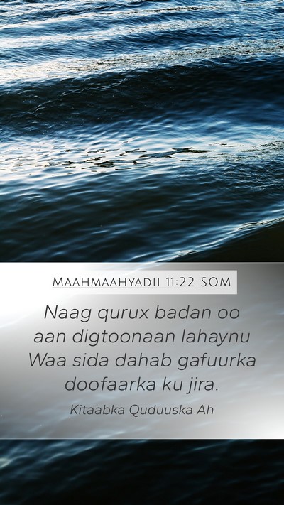 Maahmaahyadii 11:22 SOM Bible Verse Image