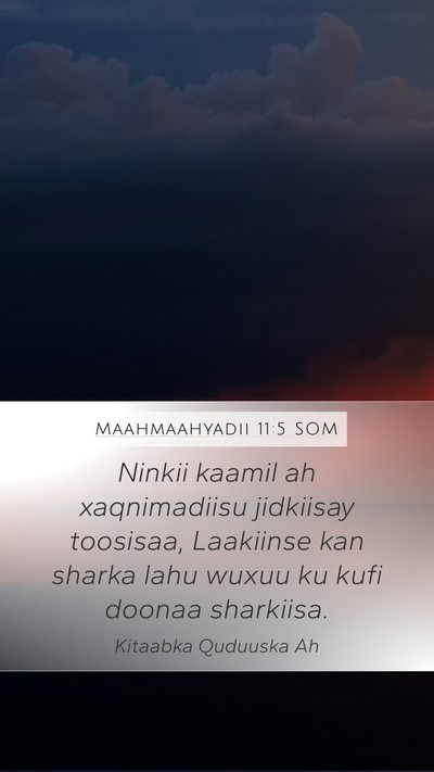 Maahmaahyadii 11:5 SOM Bible Verse Image