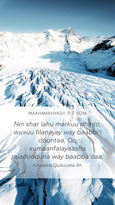 Maahmaahyadii 11:7 SOM Bible Verse Image