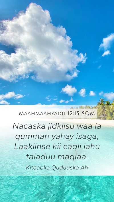 Maahmaahyadii 12:15 SOM Bible Verse Image
