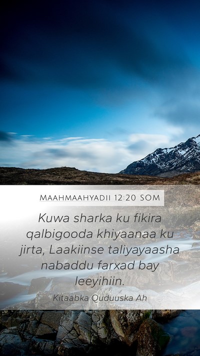 Maahmaahyadii 12:20 SOM Bible Verse Image