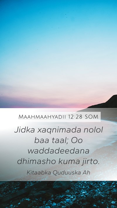 Maahmaahyadii 12:28 SOM Bible Verse Image
