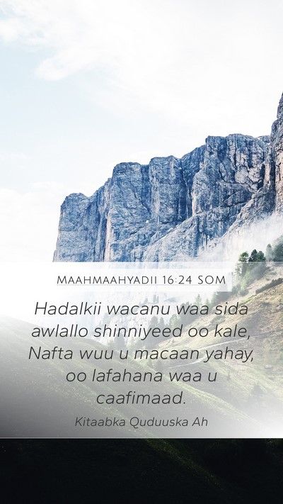 Maahmaahyadii 16:24 SOM Bible Verse Image