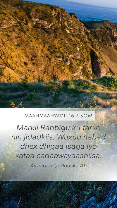 Maahmaahyadii 16:7 SOM Bible Verse Image