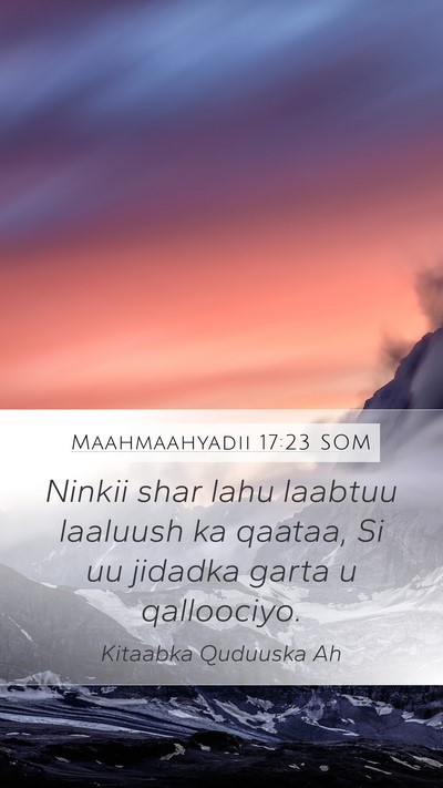 Maahmaahyadii 17:23 SOM Bible Verse Image