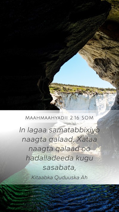 Maahmaahyadii 2:16 SOM Bible Verse Image
